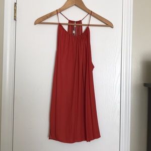 LOFT burnt orange flowy top